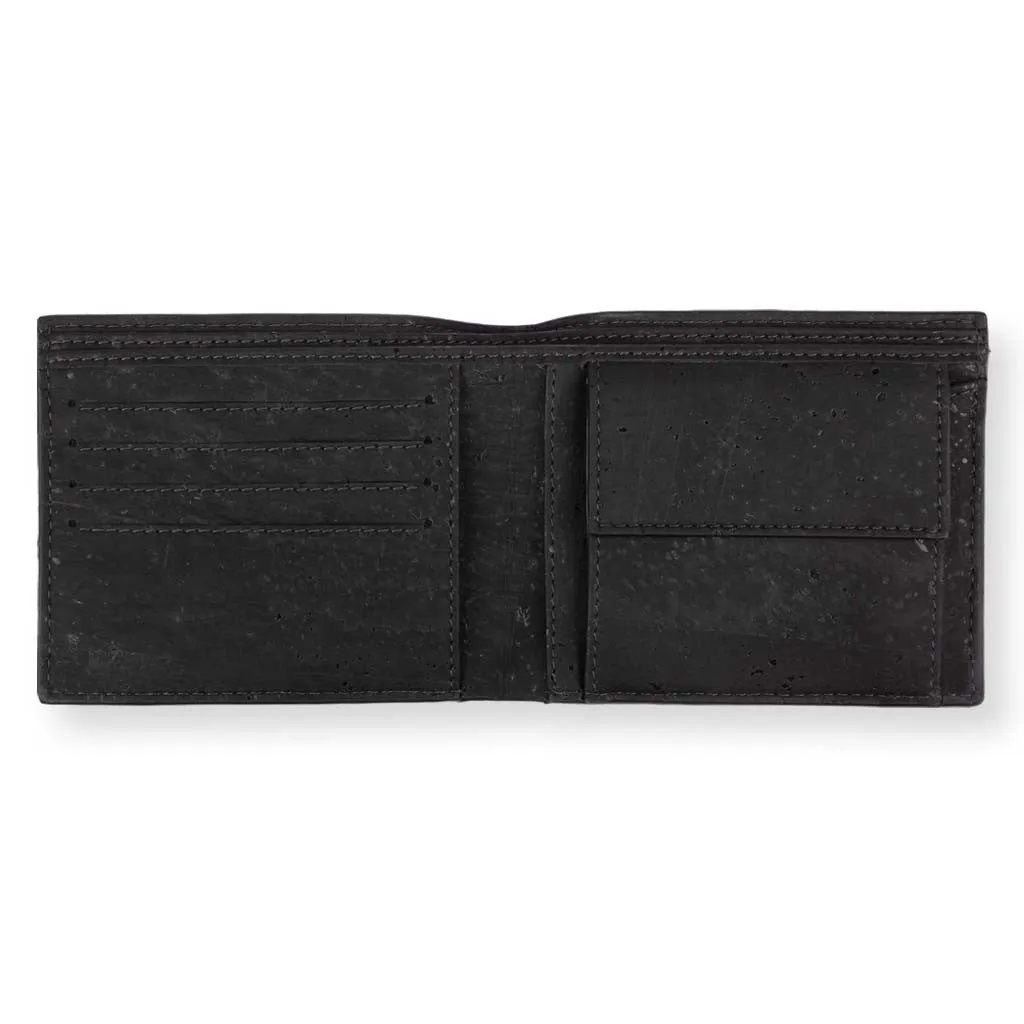 100% VEGAN – GLEN MEN’S COIN WALLET – NATURAL + BLACK