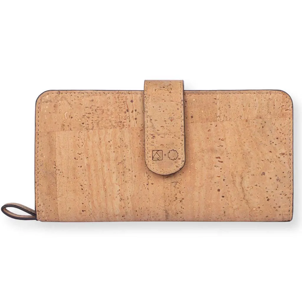 100% VEGAN – KIM CLUTCH WALLET – NATURAL + BROWN