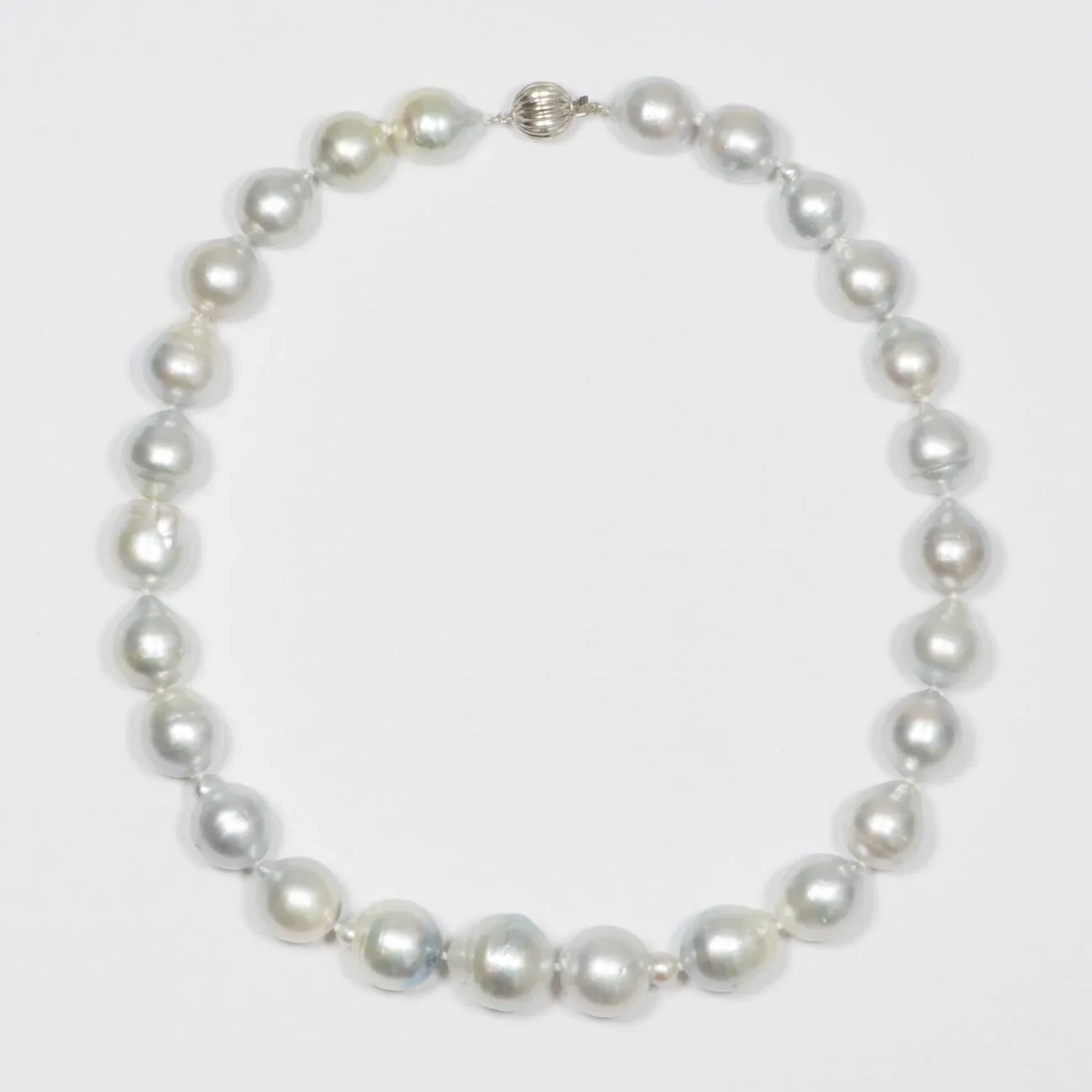 12-16mm South Sea Baroque Pearl Hand Knotted Necklace with 14K White Gold Clasp R4327