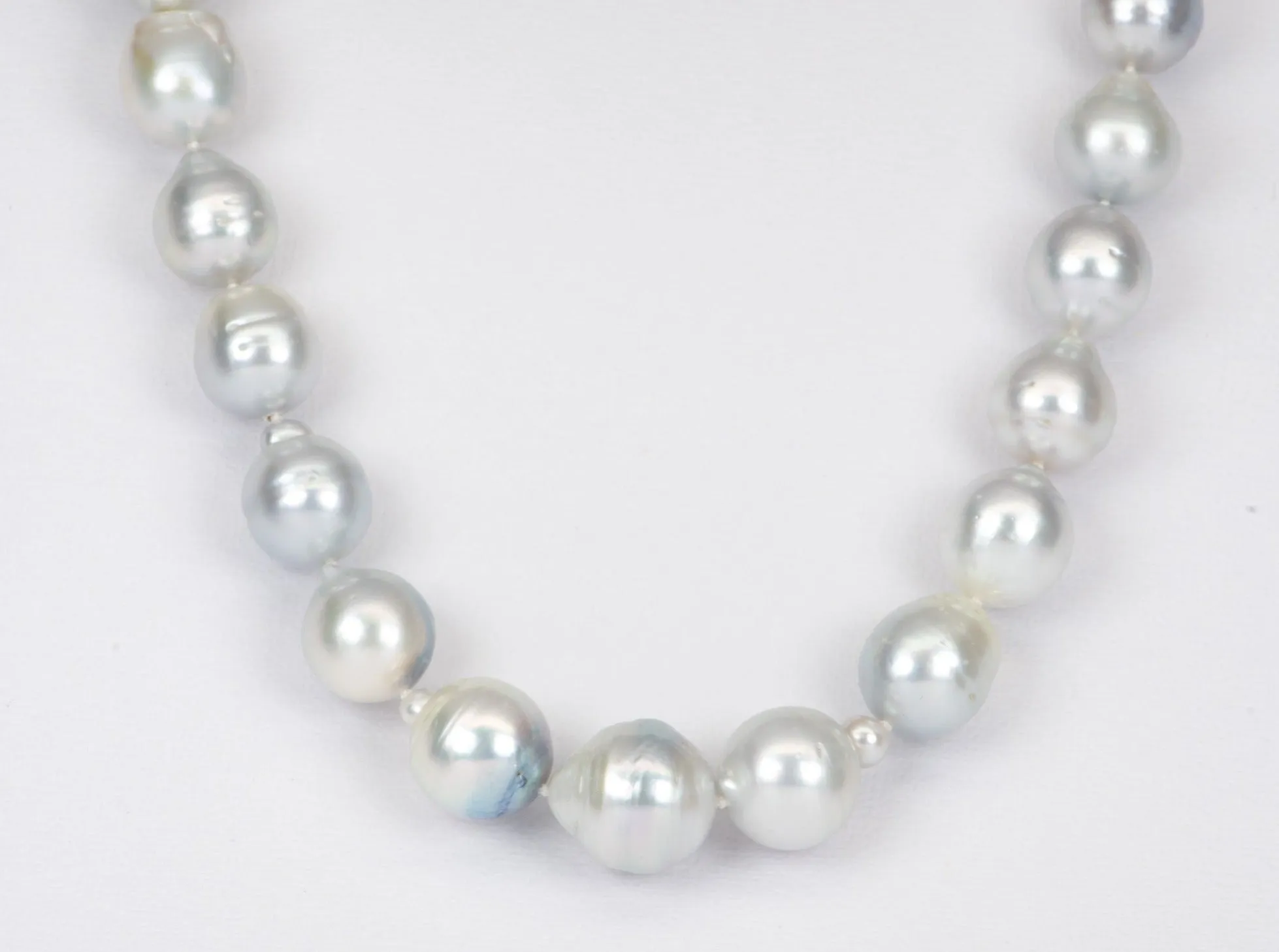 12-16mm South Sea Baroque Pearl Hand Knotted Necklace with 14K White Gold Clasp R4327