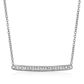 14k White Gold Necklace with Gold and Diamond Bar (1/10 cttw)-rx53725-18