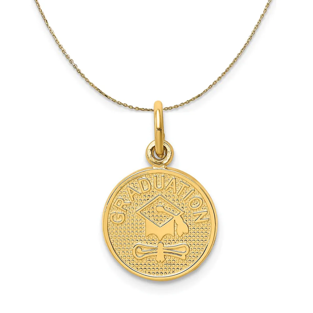 14k Yellow Gold Graduation Circle Necklace