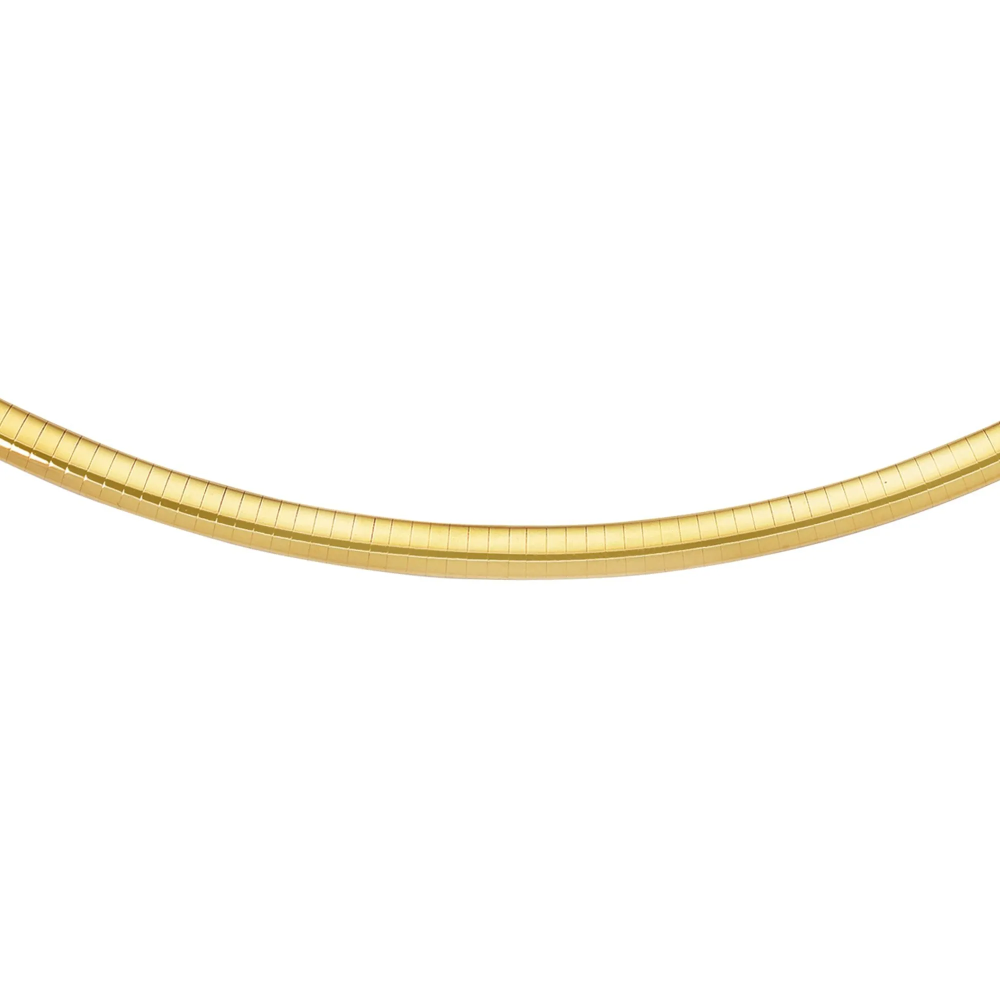 14k Yellow Gold Omega Chain Chocker Necklace, 4mm