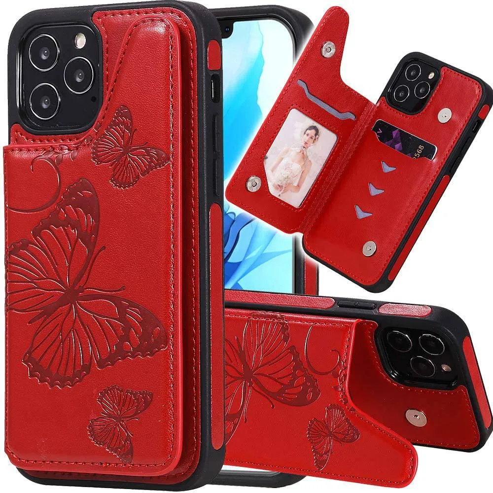 2022  New Luxury Embossing Wallet Cover For iPhone 12 Series