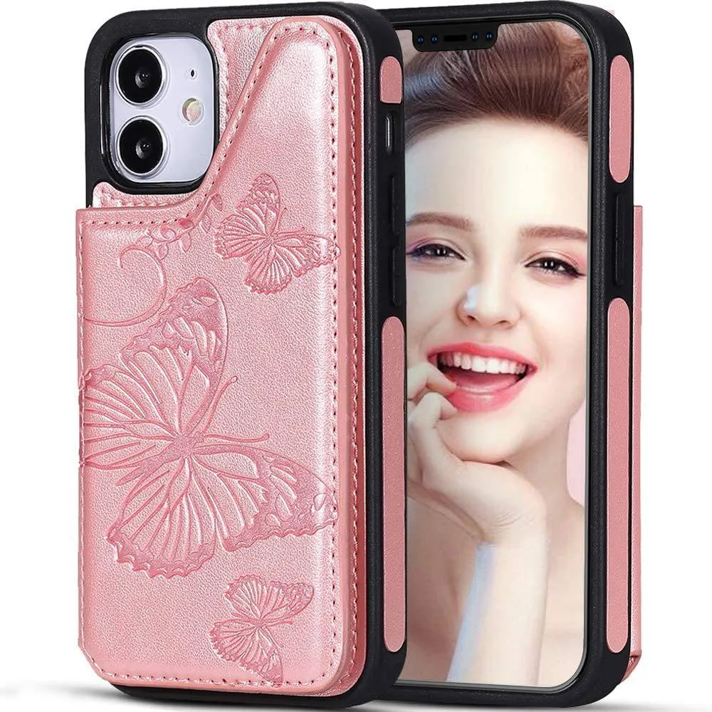 2022  New Luxury Embossing Wallet Cover For iPhone 12 Series