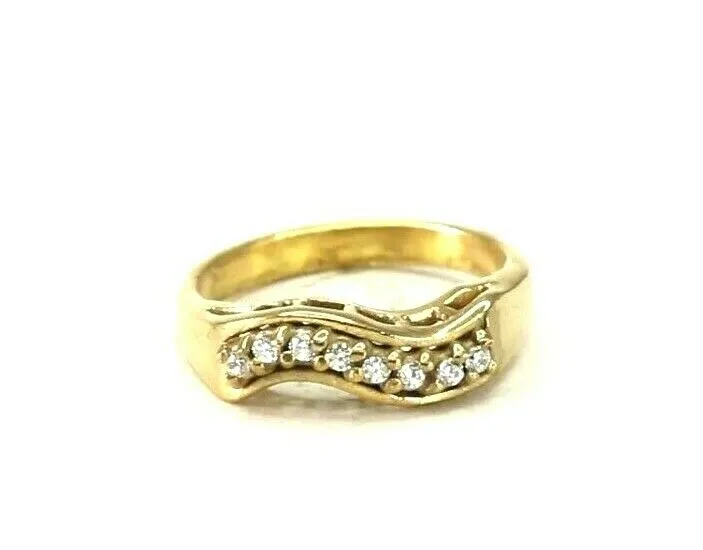 22k Ring Solid Gold ELEGANT Charm Ladies Band SIZE 6.5 RESIZABLE r2930mon