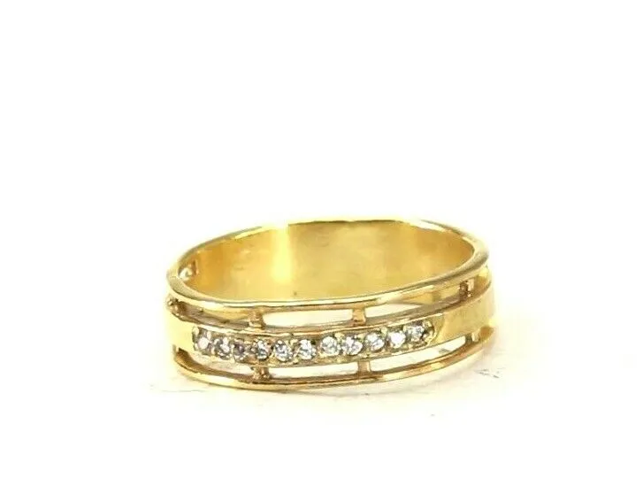 22k Ring Solid Gold ELEGANT Charm Ladies Band SIZE 7 RESIZABLE r2925mon