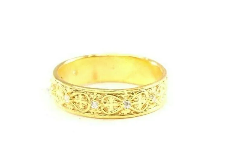 22k Ring Solid Gold ELEGANT Charm Ladies Band SIZE 7.75 RESIZABLE r2535mon