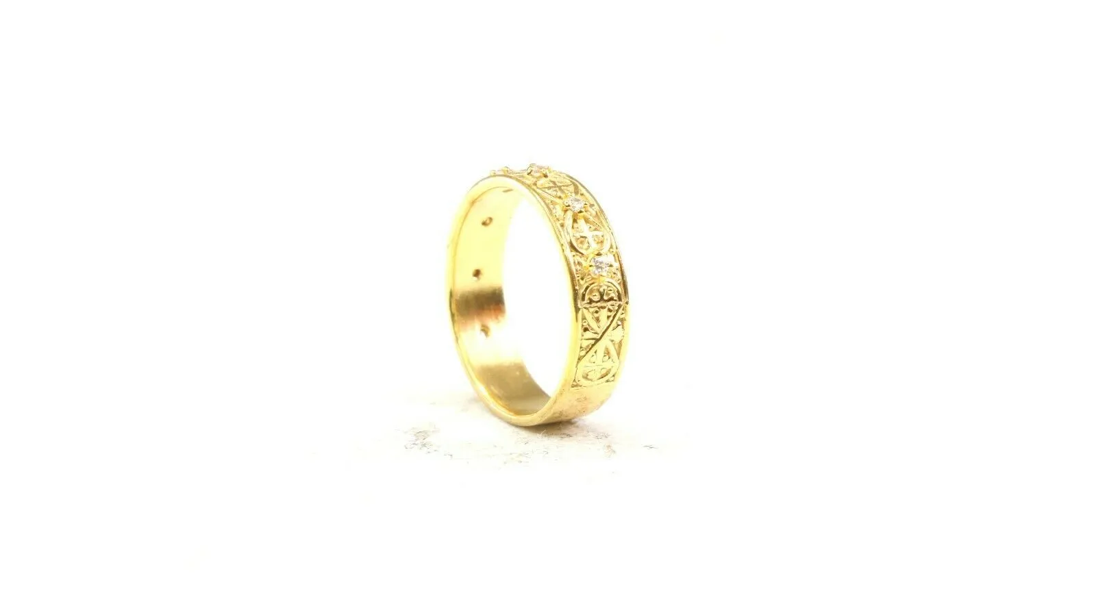 22k Ring Solid Gold ELEGANT Charm Ladies Band SIZE 7.75 RESIZABLE r2535mon