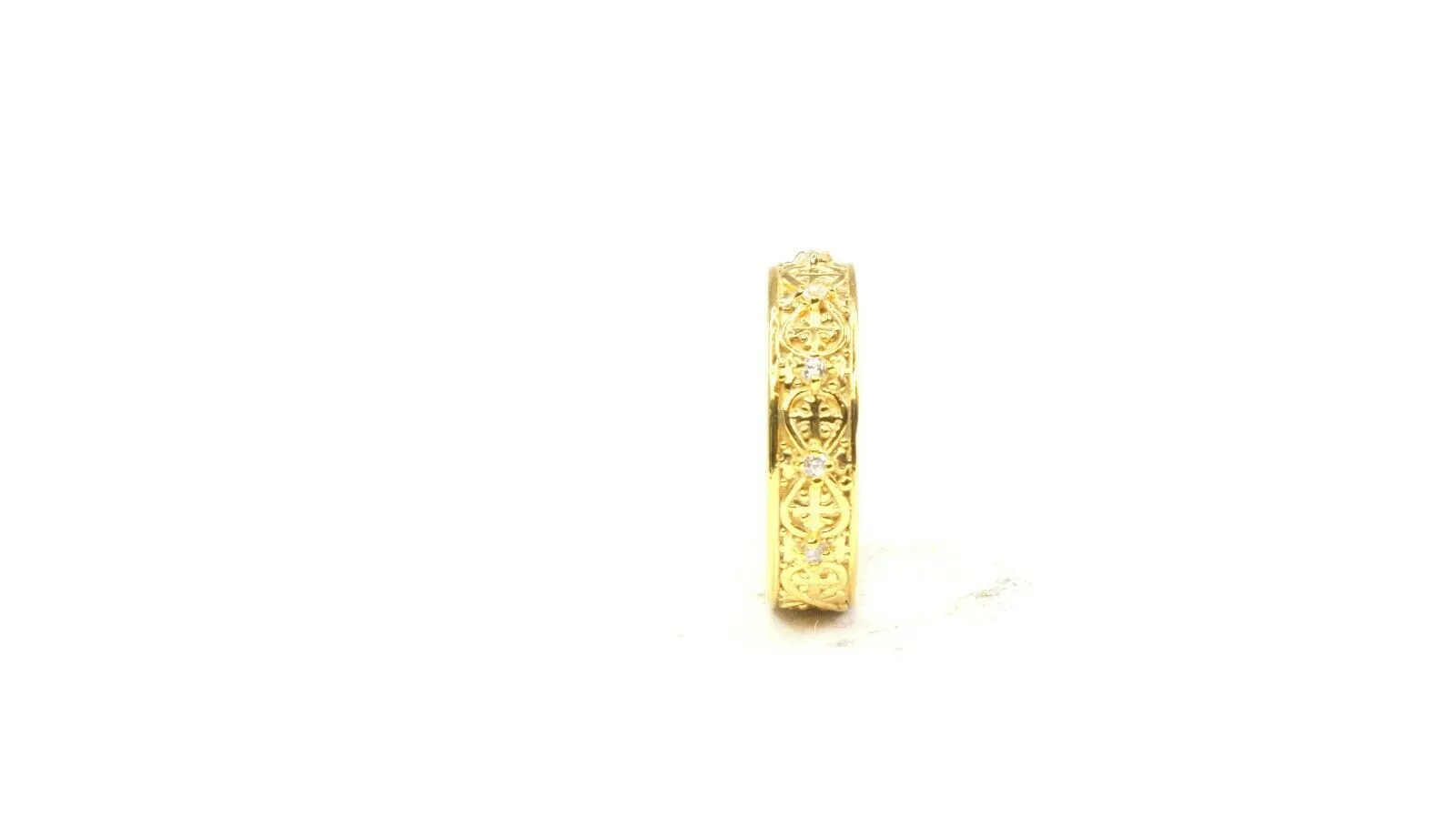 22k Ring Solid Gold ELEGANT Charm Ladies Band SIZE 7.75 RESIZABLE r2535mon