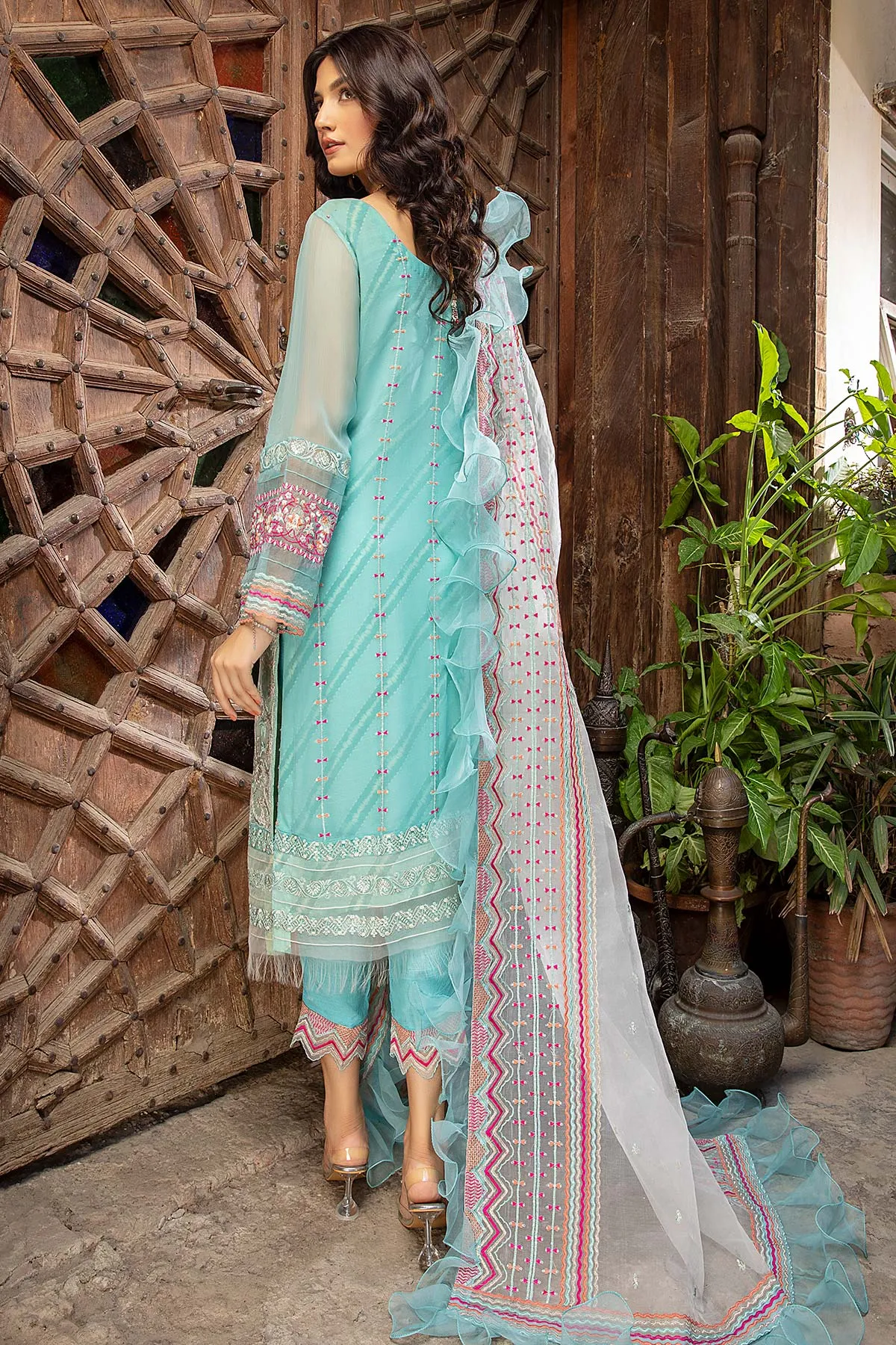 3 Pc Unstitched Embroidered Chiffon CAL-14