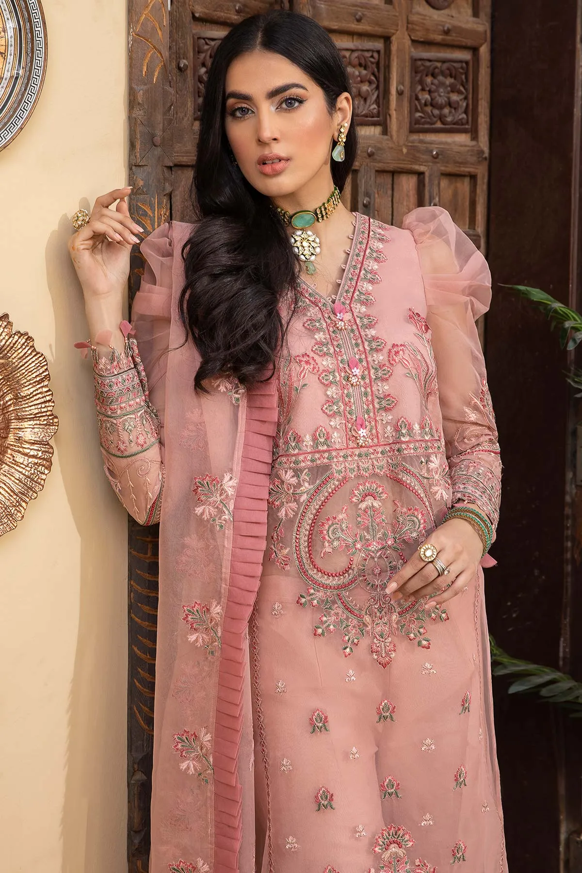 3 Pc Unstitched Embroidered Chiffon CHM-02