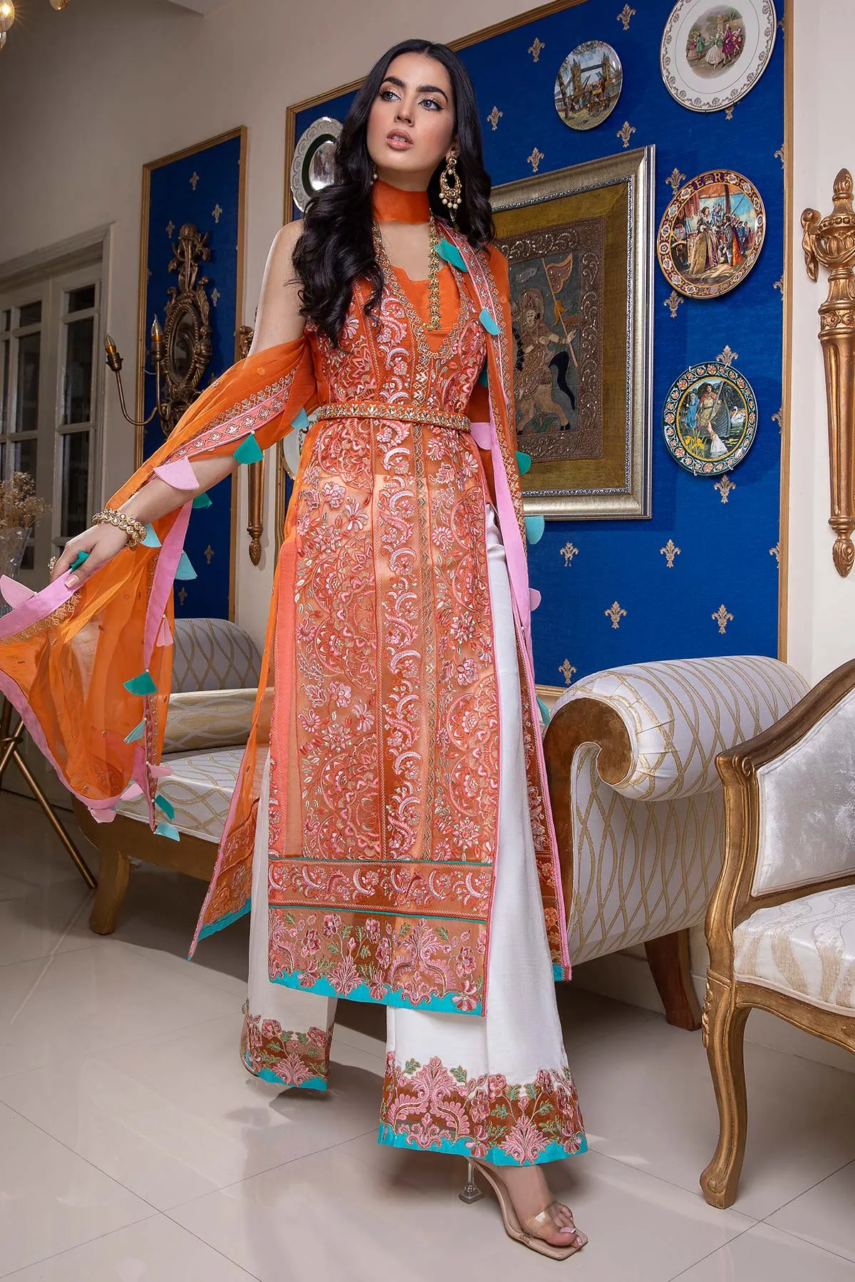 3 Pc Unstitched Embroidered Chiffon CHM-05