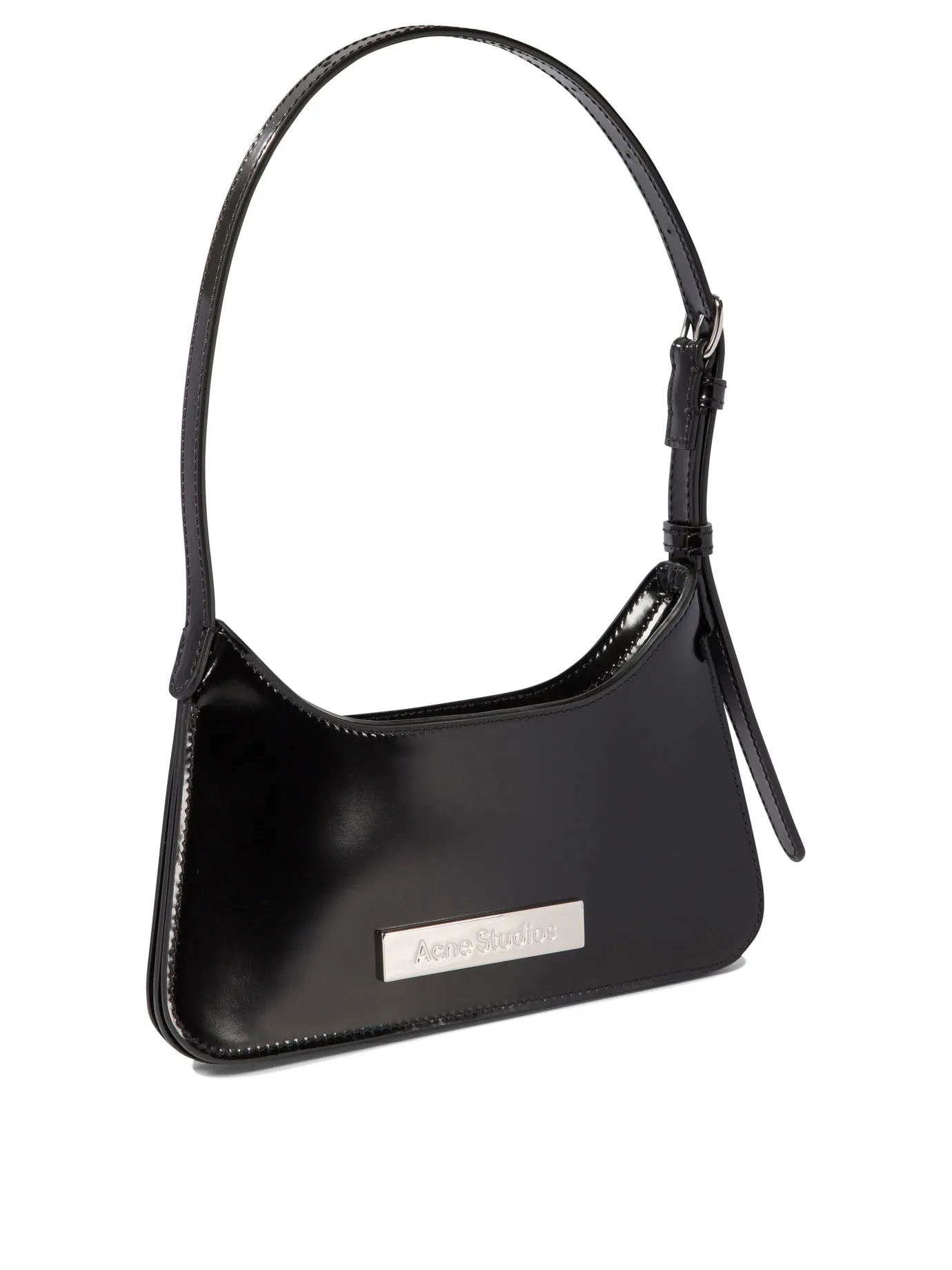 ACNE STUDIOS Mini Luxe Leather Crossbody Bag in Black