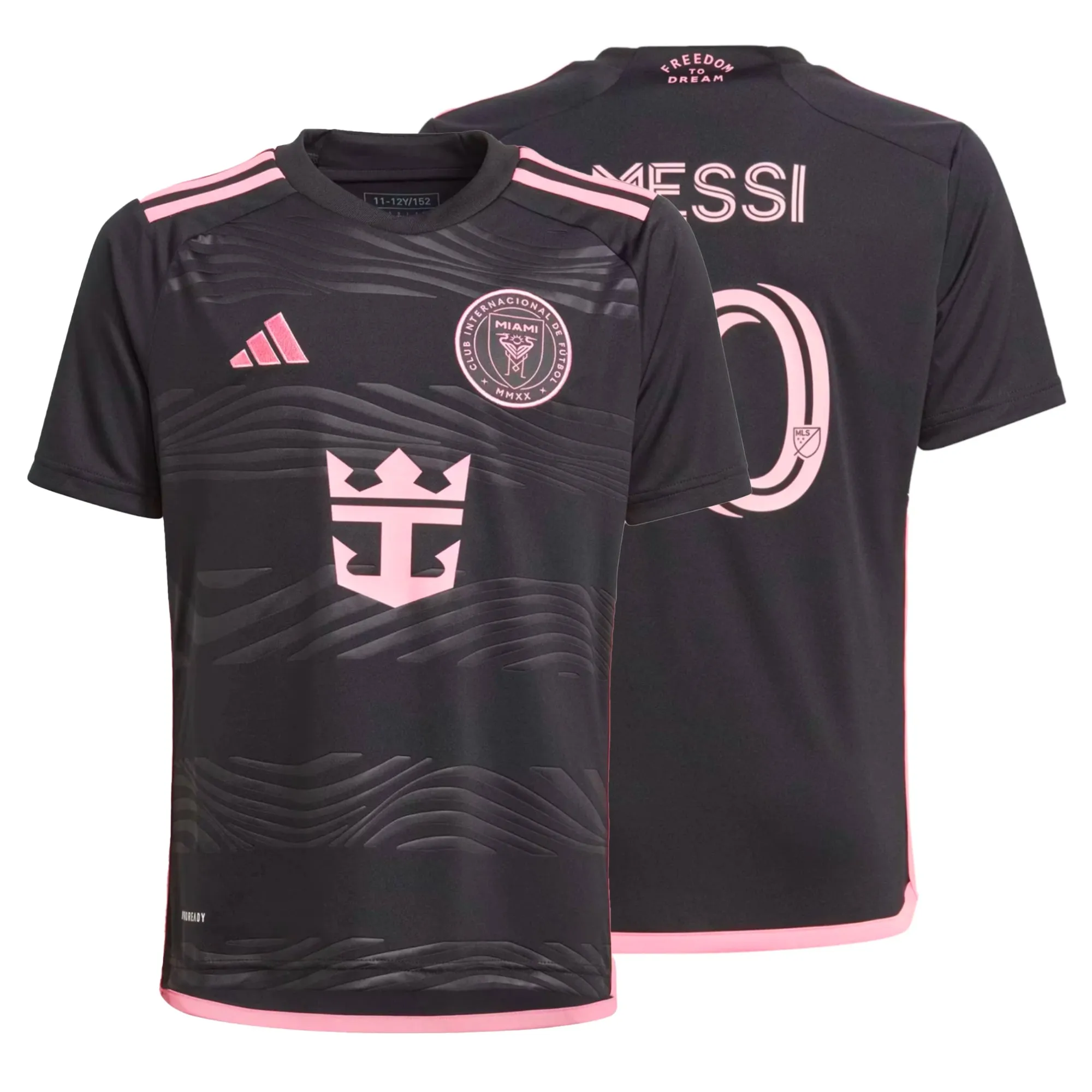 adidas Kids Inter Miami 2024/25 Away Jersey w/ Messi #10 Printing