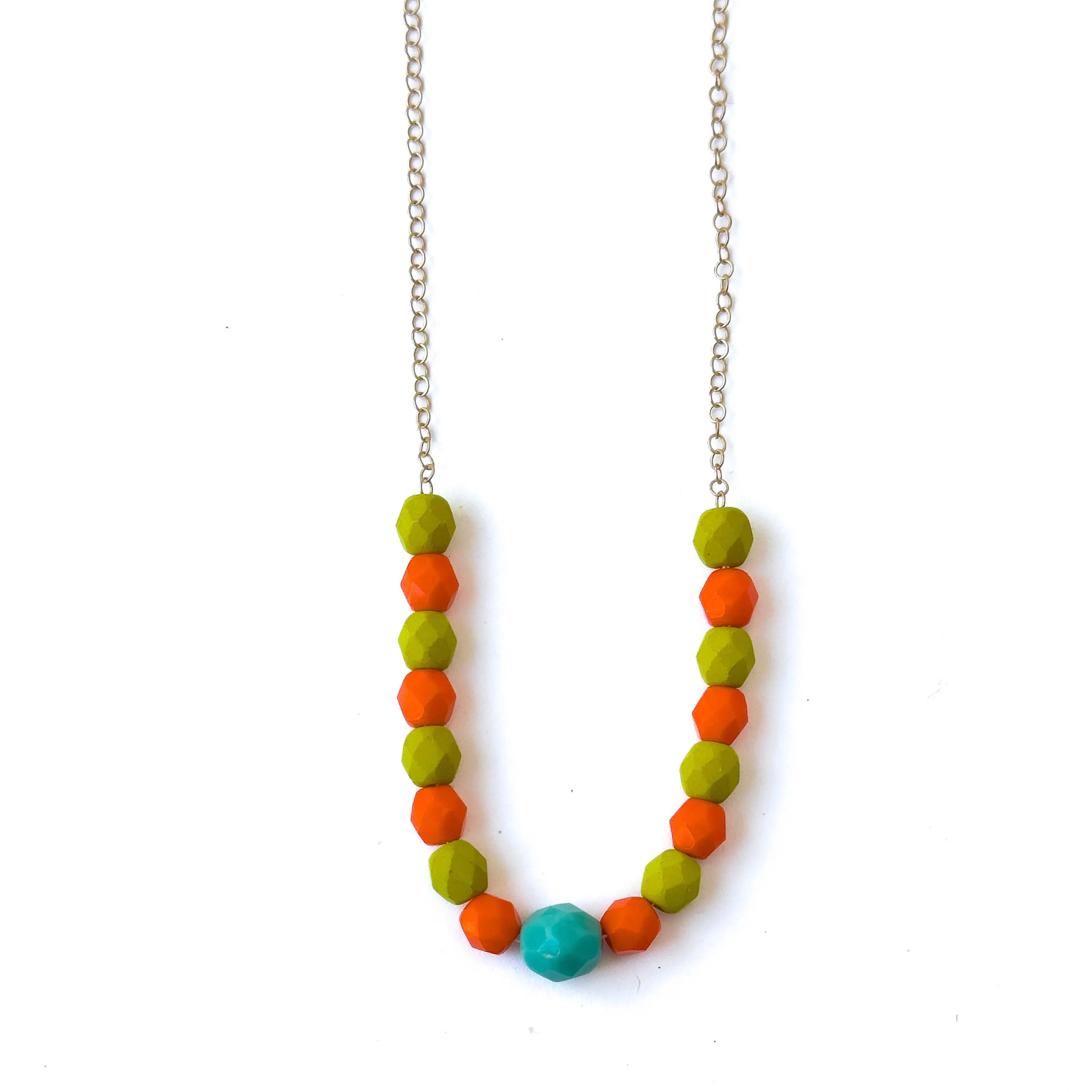 Adjustable Two-tone colorful beaded necklace