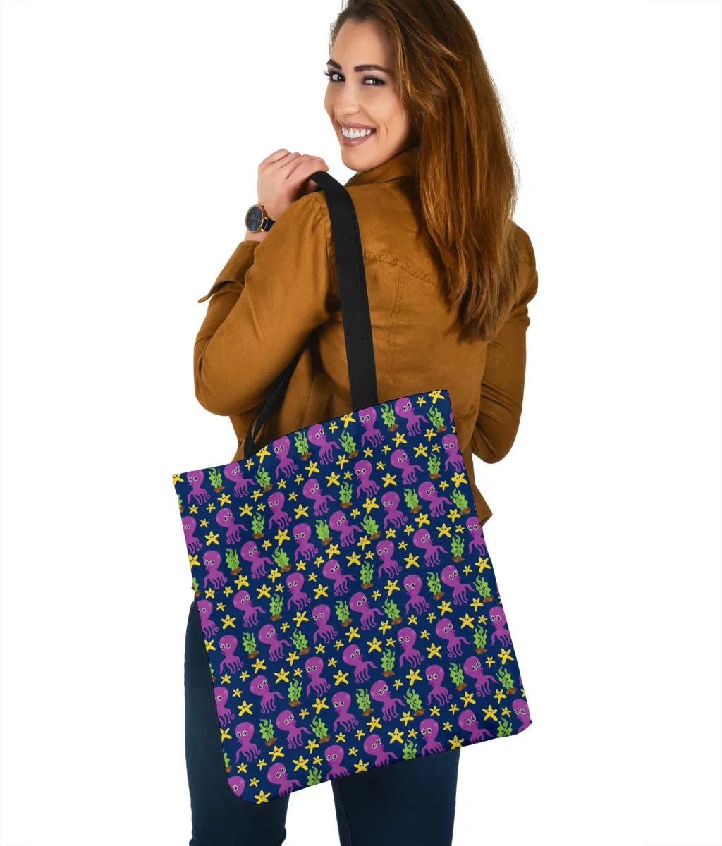 Adorable Octopus Pattern Cloth Tote Bag