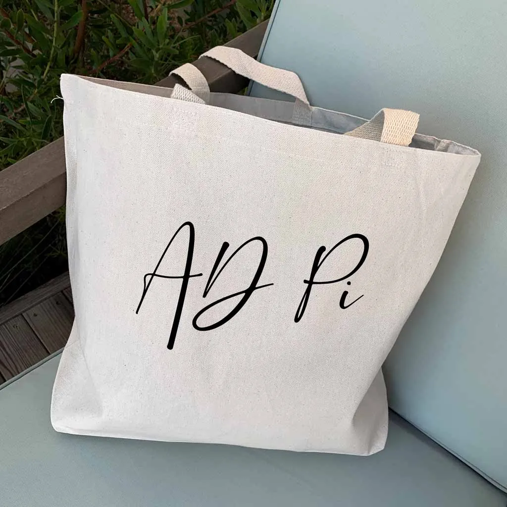 Alpha Delta Pi Script Writing Nickname Canvas Tote Bag