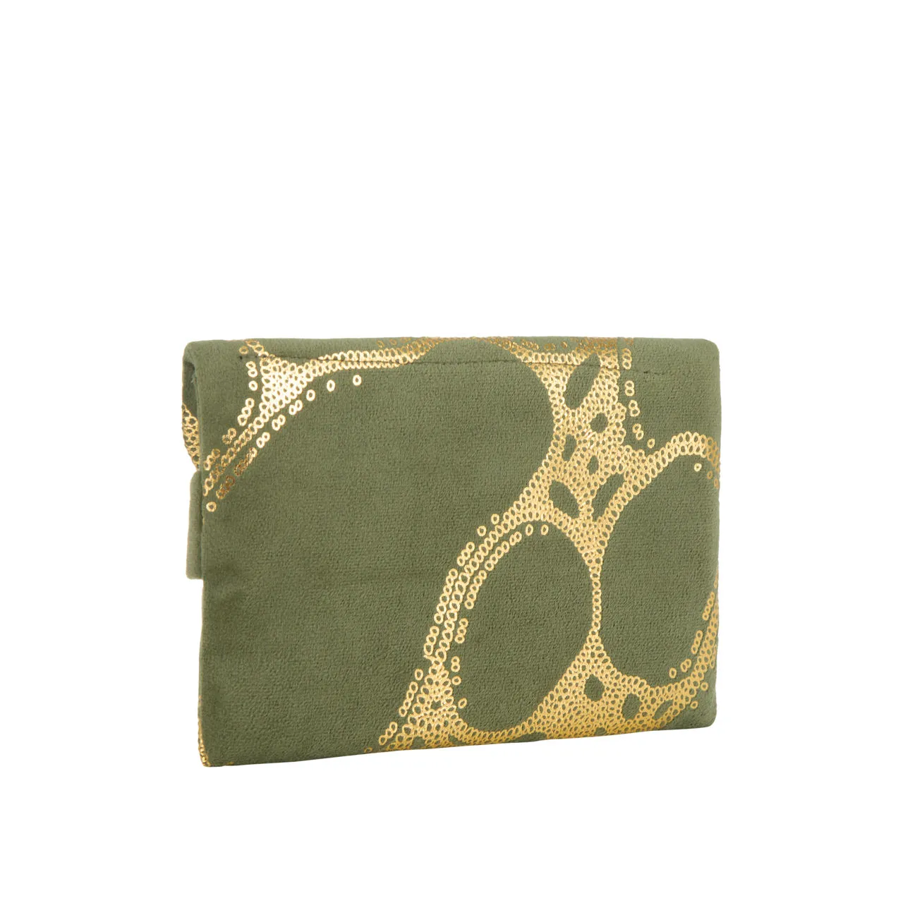 AOIFE MULLANE Printed Flap Clutch - Emerald