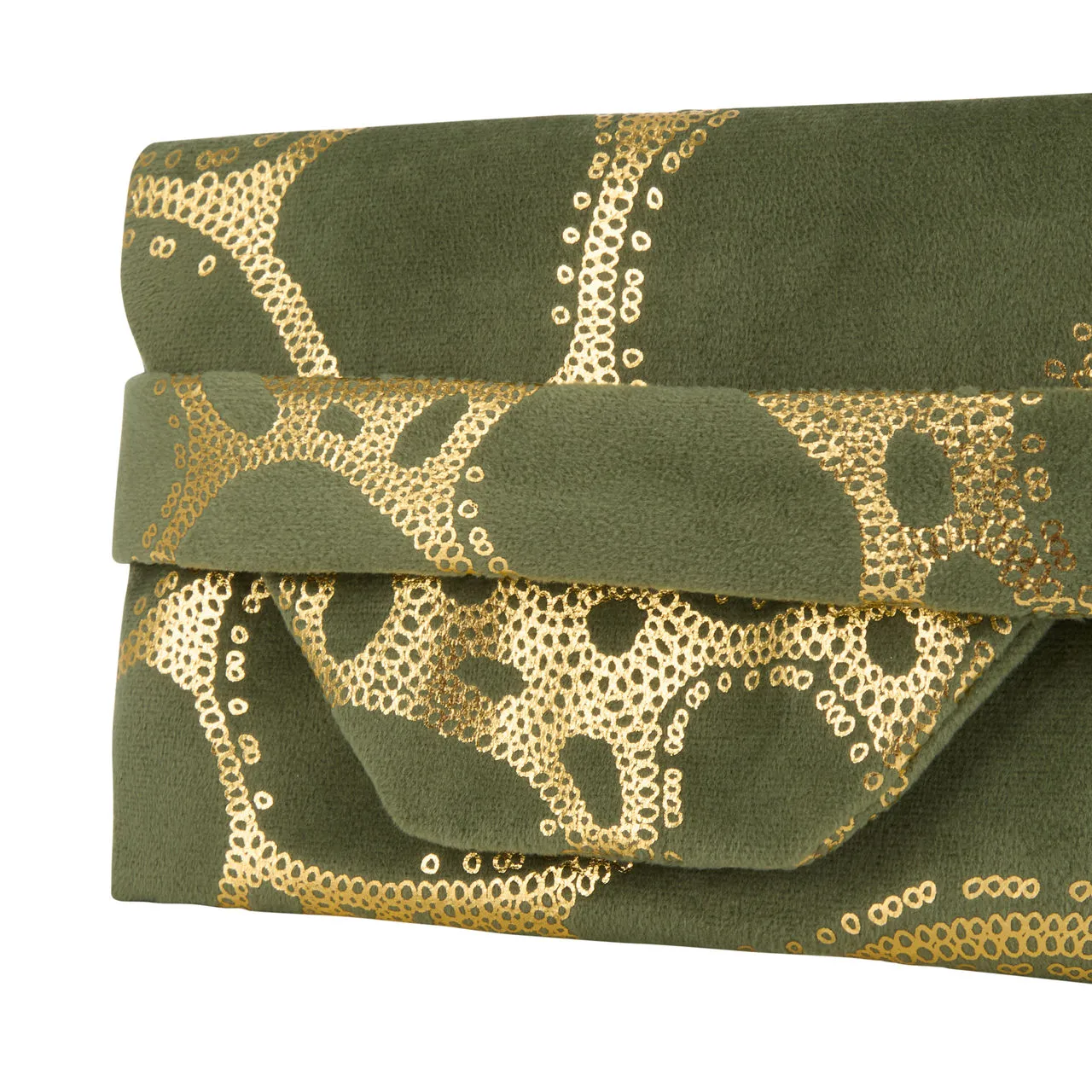 AOIFE MULLANE Printed Flap Clutch - Emerald