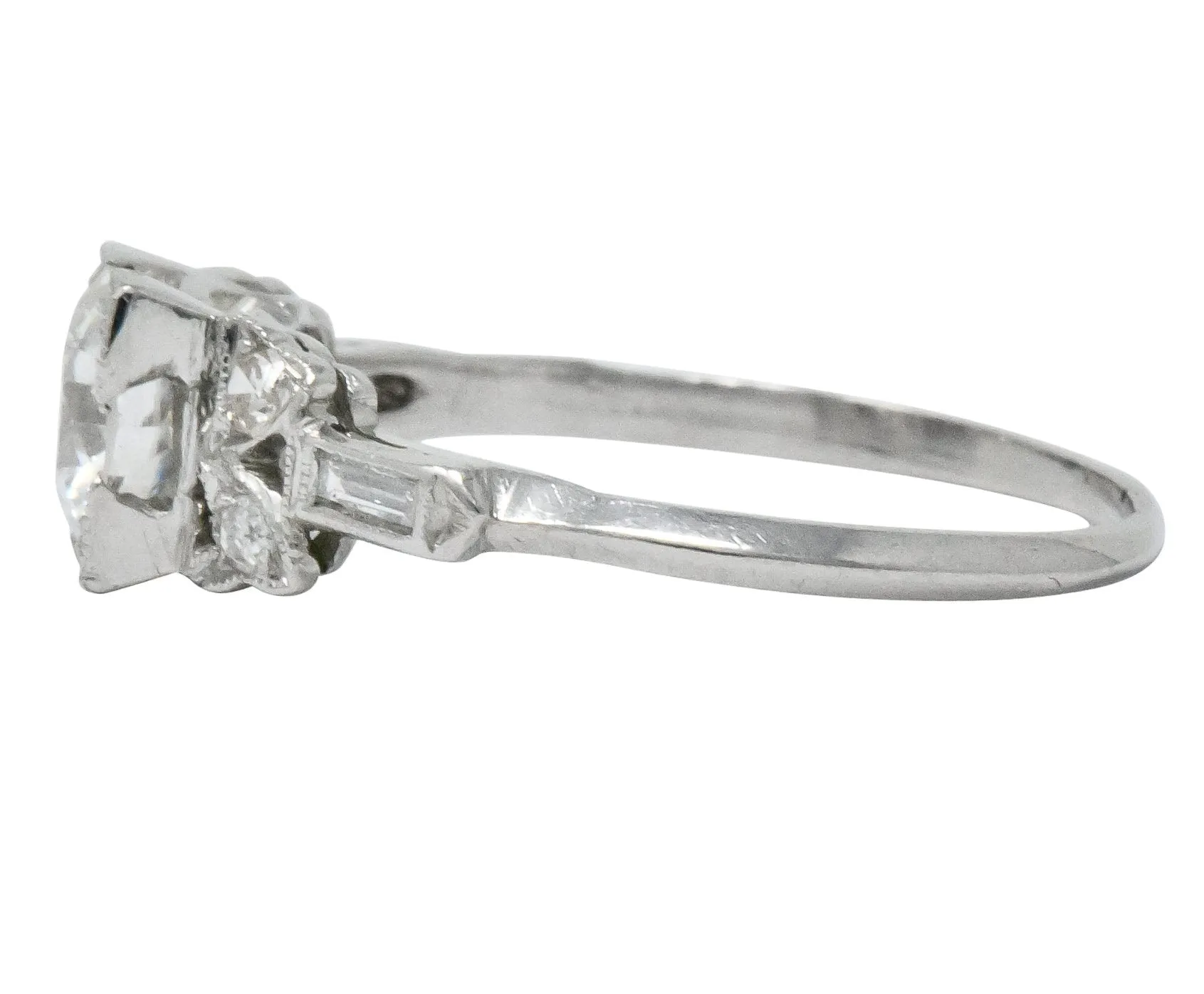 Art Deco 0.97 CTW Diamond Platinum Engagement Ring GIA