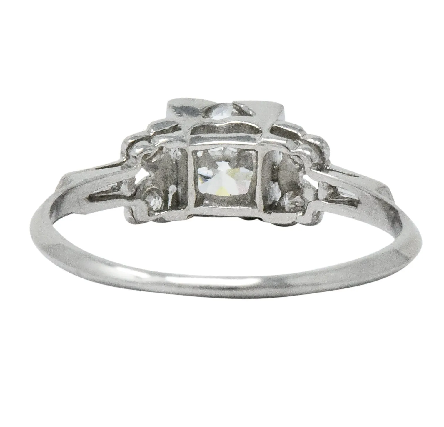 Art Deco 0.97 CTW Diamond Platinum Engagement Ring GIA