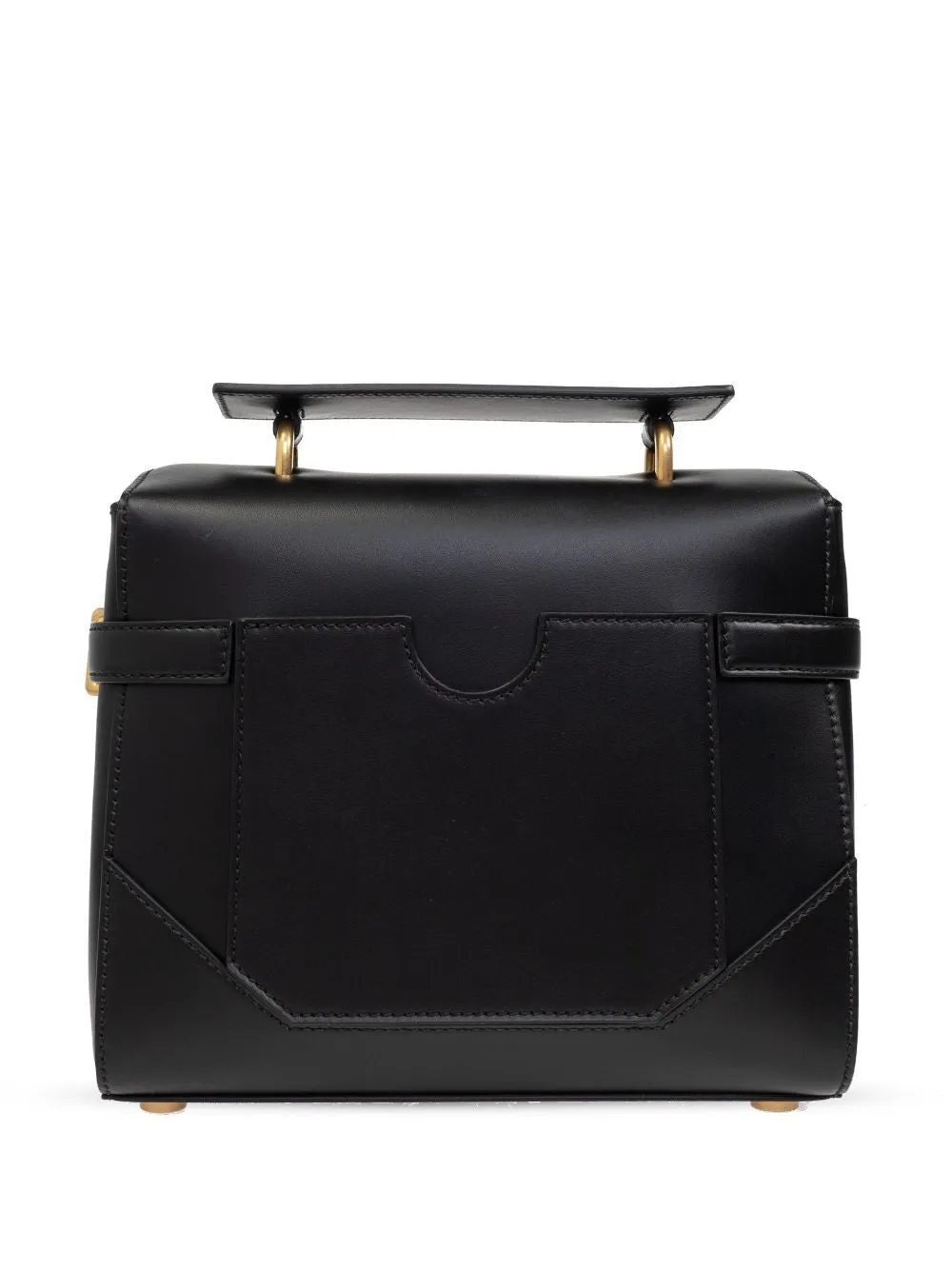 BALMAIN Elegant Black Calf Leather Crossbody Tote