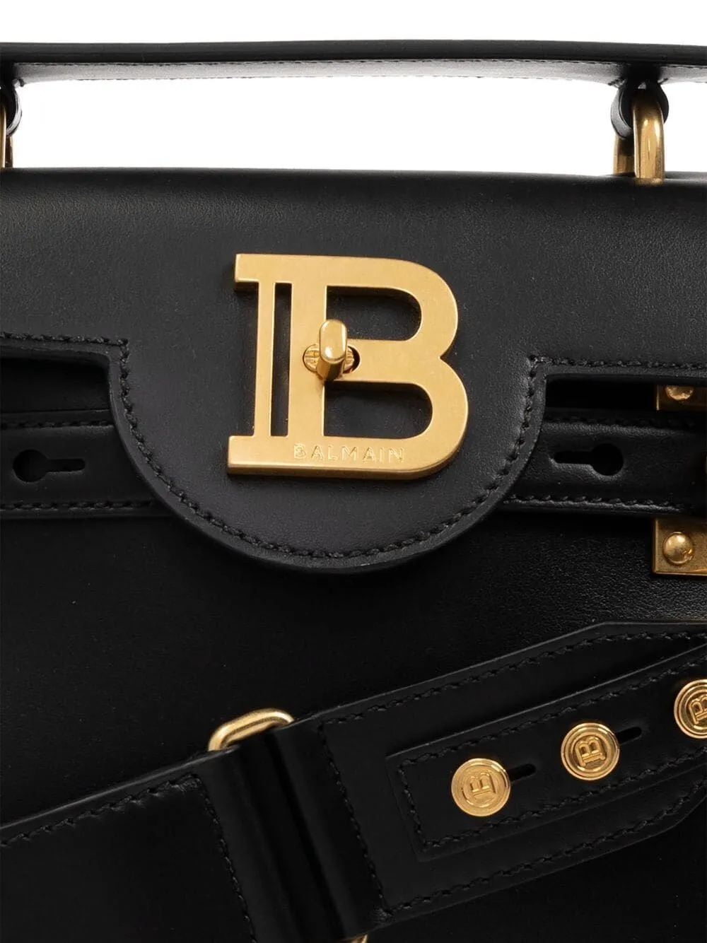 BALMAIN Elegant Black Calf Leather Crossbody Tote