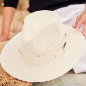 Barbour Fairbourne Fedora Hat in Cream