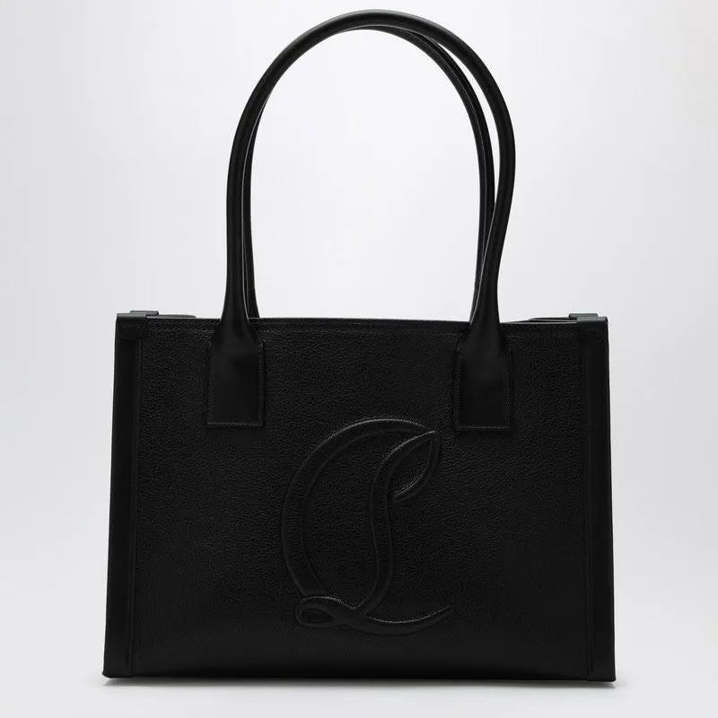 BLACK LEATHER SMALL TOTE BAG BY MY SIDE