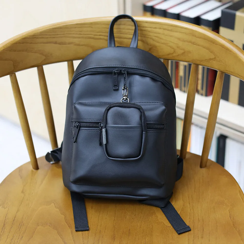 Black Multi Mini Backpacks Faux Leather Sling Bags Crossbody Messengers School Travel Bookbags Unisex Mens Womens