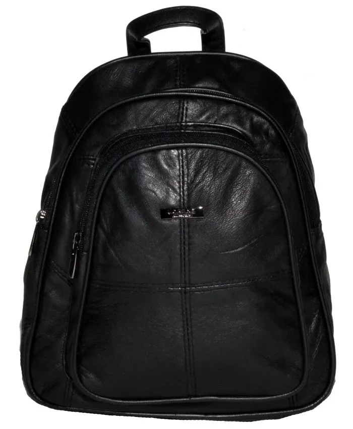 Black Sheep Nappa Double Compartment Medium Backpack