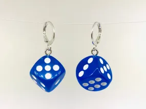 blue game  Dice Earrings Game Earrings Wholesale