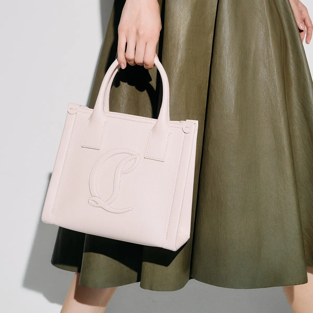 By My Side mini Tote bag - Grained calf leather - Leche