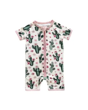 Cactus Flower Bamboo Shorty Romper