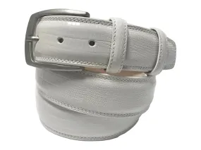 Calf Skin Lizard Embossed Belt White