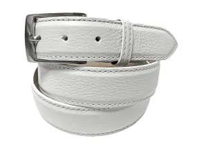 Calf Skin Pebble Belt White Classic