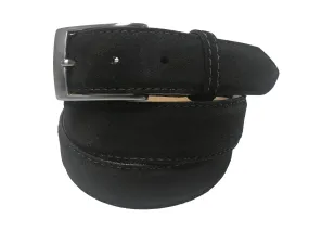 Calf Skin Suede Belt Black Classic