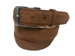 Calf Skin Suede Belt Tan Classic