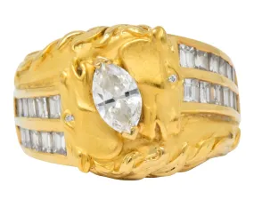 Carrera y Carrera 1.70 CTW Marquise Diamond 18 Karat Gold Ecuestre Horse Ring