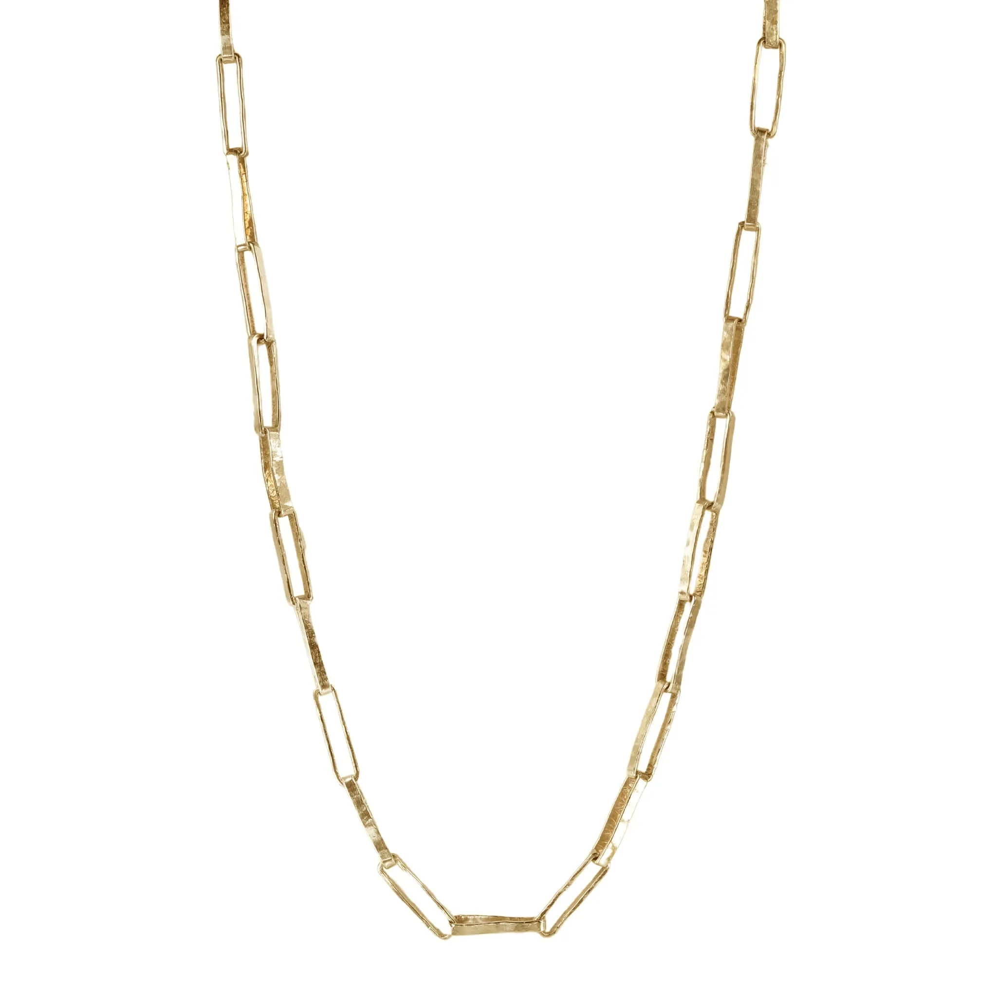 Cary York Gold Rectangular Link Necklace