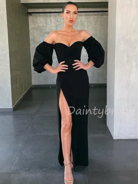 Charming Sweetheart Side Slit Long Prom Dresses Evening Dresses.DB10457