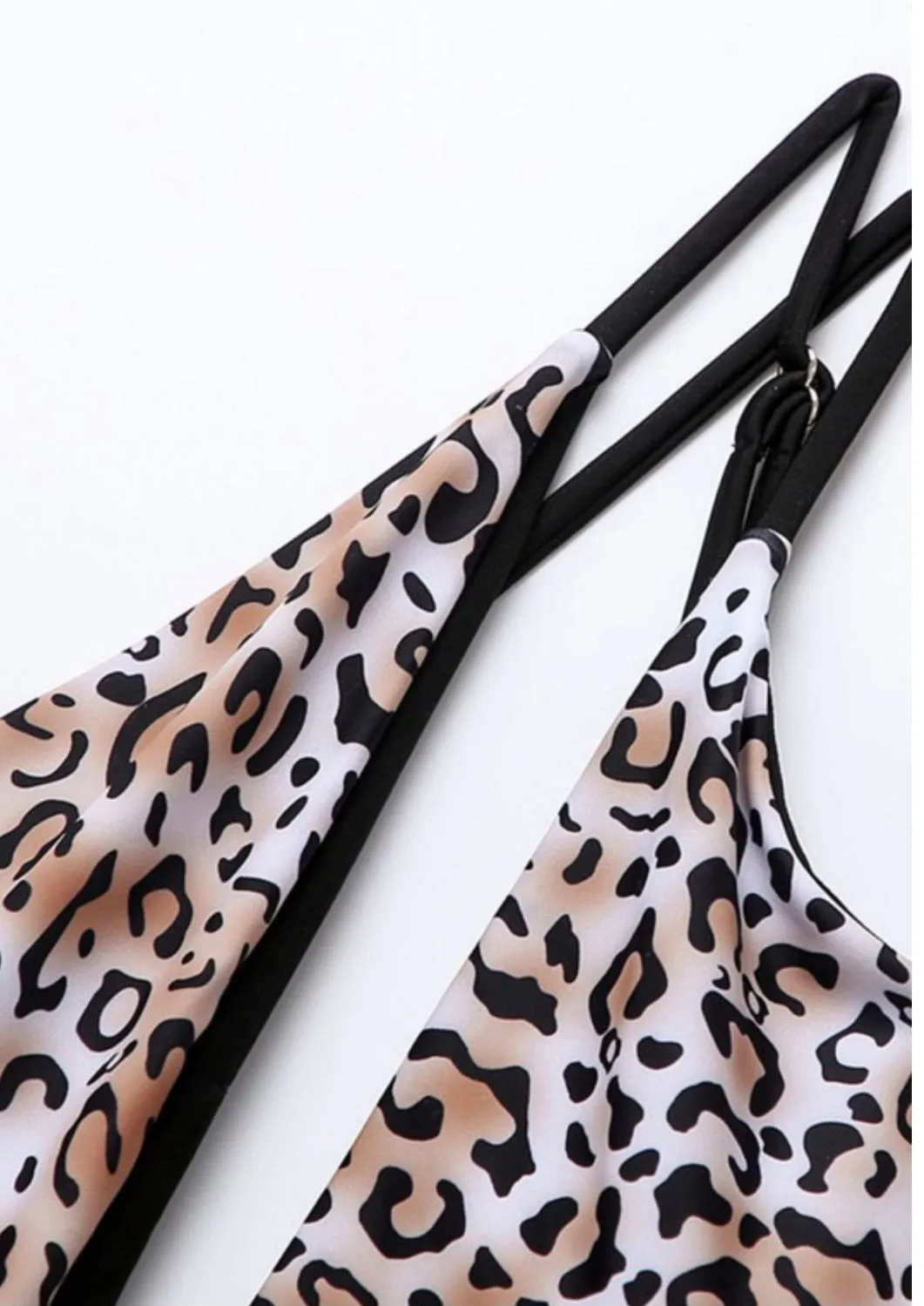 Cheetah Print One Shoulder Cutout Swimsuit