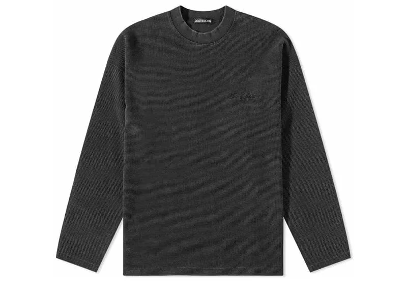 Cole Buxton Homage Lightweight WaffleL/S Black Tee