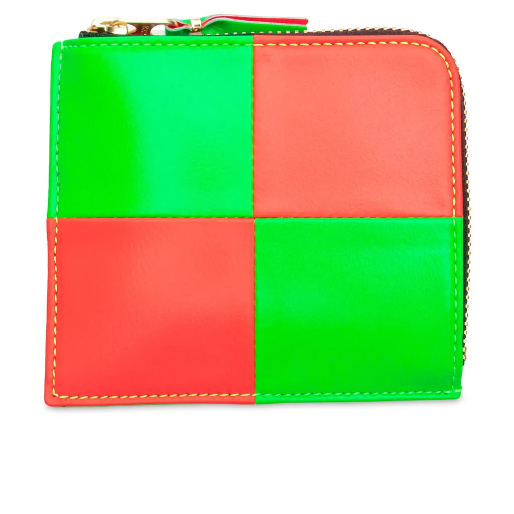 Comme des Garcons SA3100FS Fluo Squares Wallet - Orange/Green