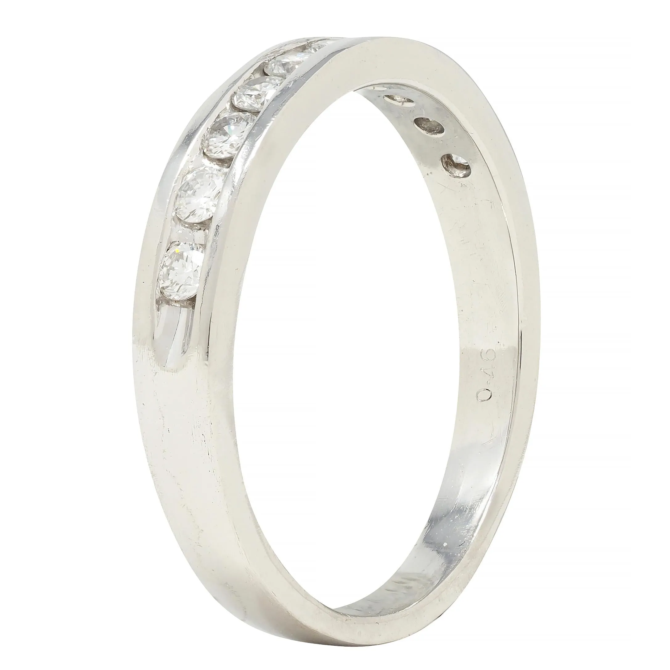 Contemporary 0.46 CTW Diamond Platinum Channel Band Ring