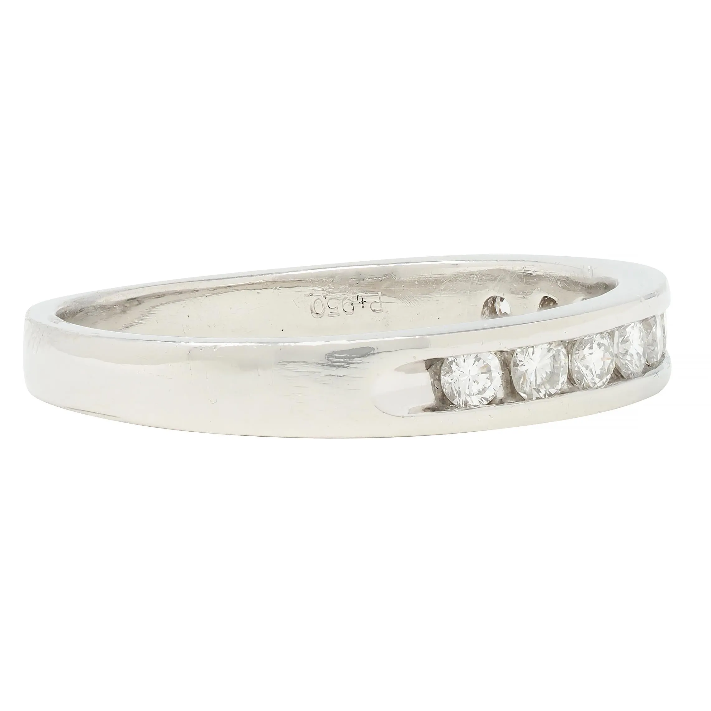 Contemporary 0.46 CTW Diamond Platinum Channel Band Ring