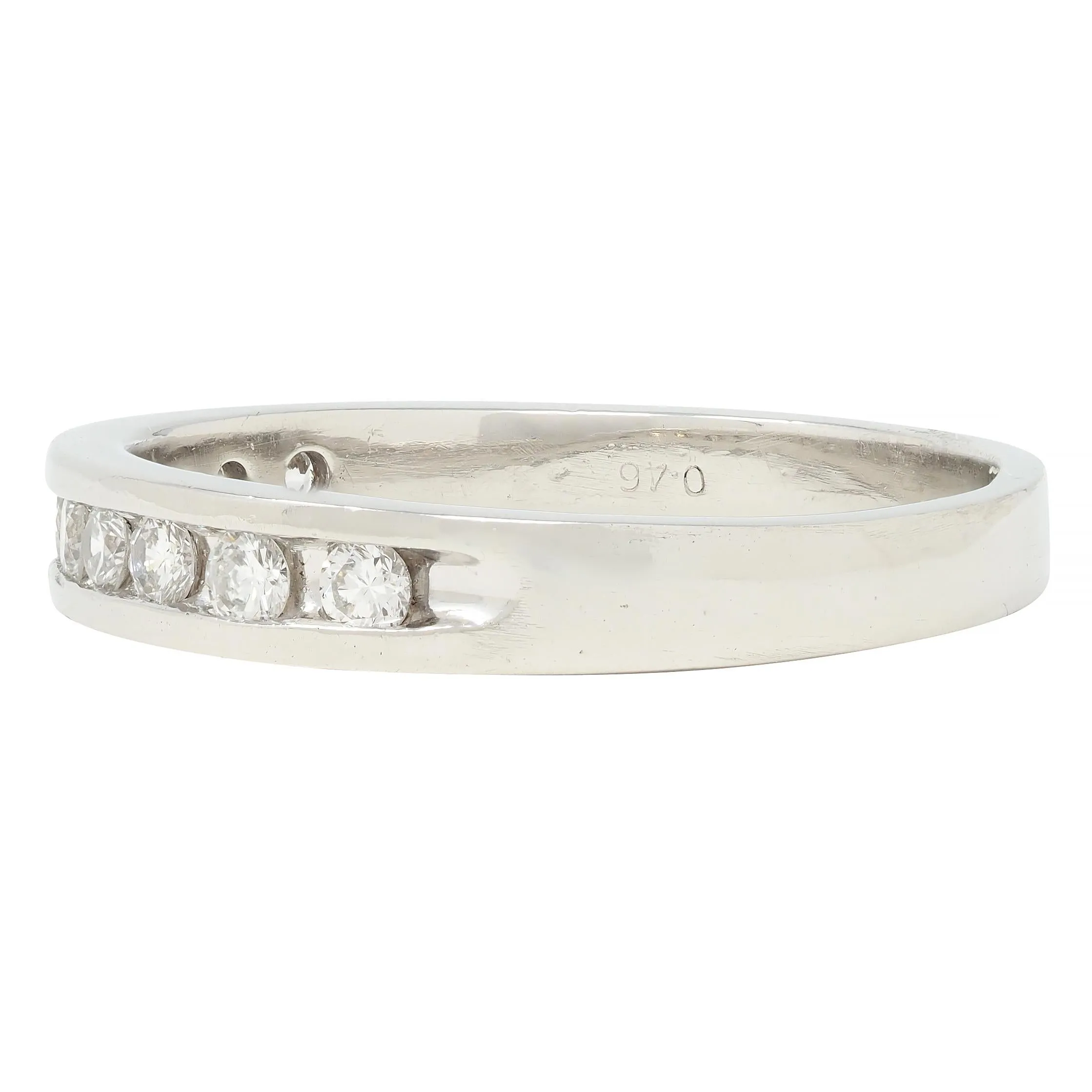 Contemporary 0.46 CTW Diamond Platinum Channel Band Ring