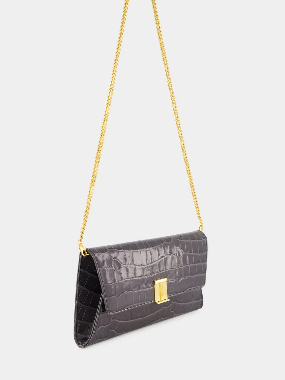 Dark Brown Crocodile Leather Nobile Clutch