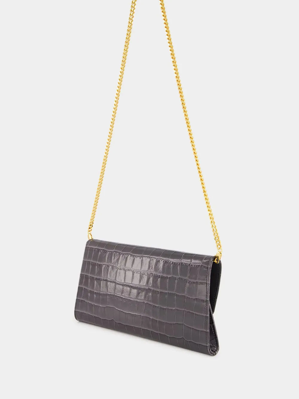 Dark Brown Crocodile Leather Nobile Clutch